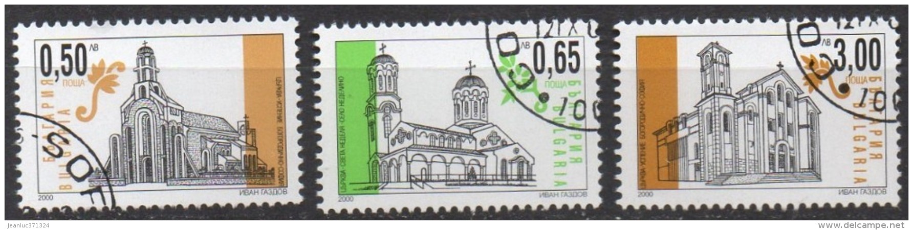N° 3887 à 3889 O Y&T 2000 Eglises - Used Stamps