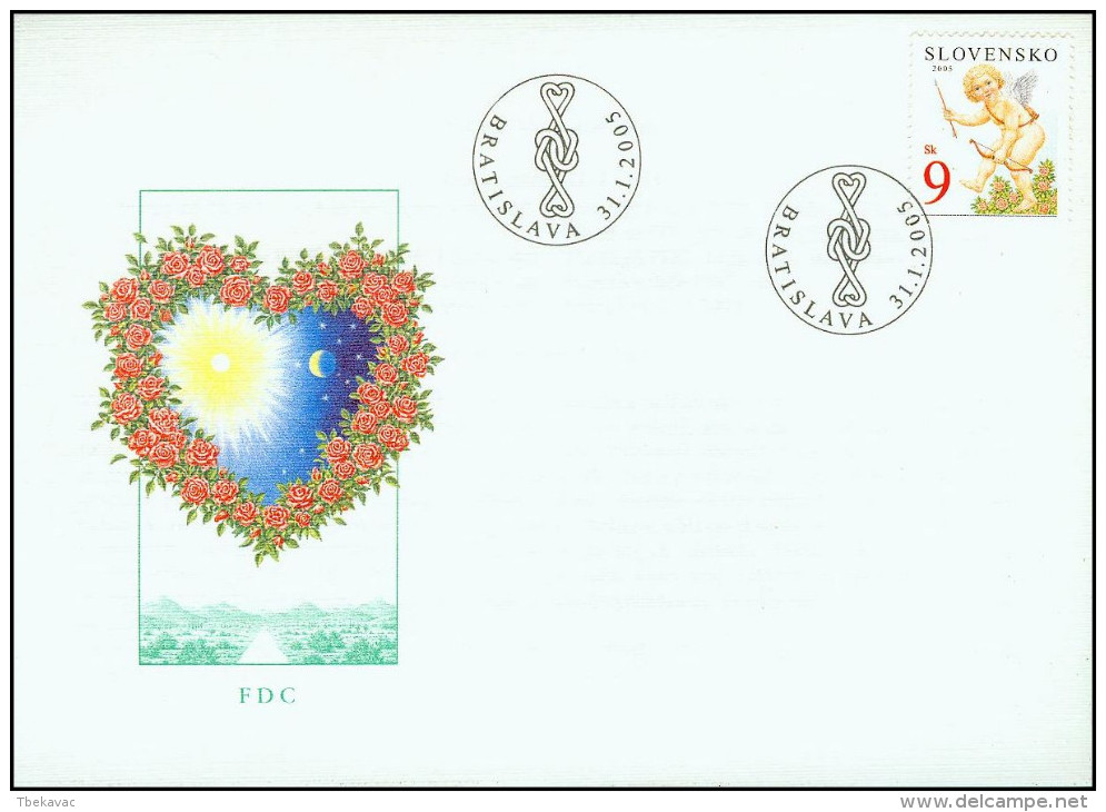 Slovakia 2005, FDC Cover St Valentine's Day Amor Mi.# 504, Ref.bbzg - FDC