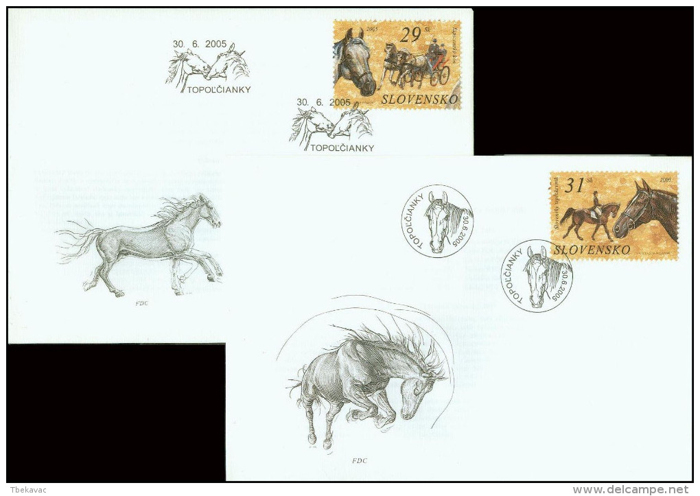 Slovakia 2005, FDC Covers Horses Mi.# 519-520, Ref.bbzg - FDC
