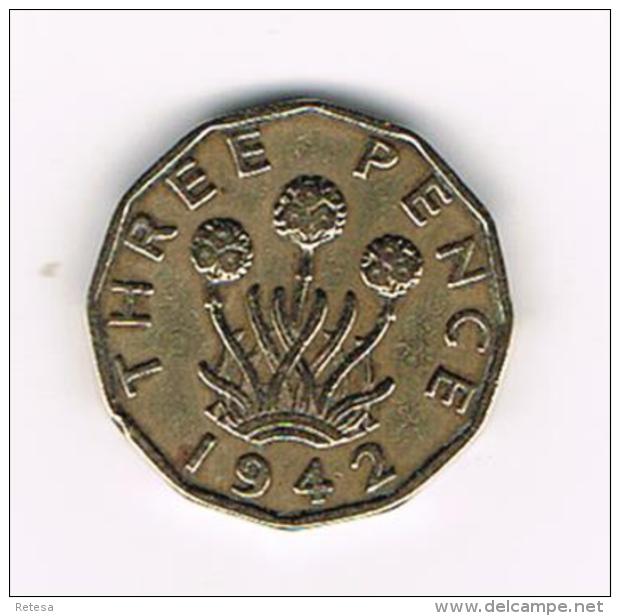 GREAT BRITAIN  3  PENCE  1942 - F. 3 Pence