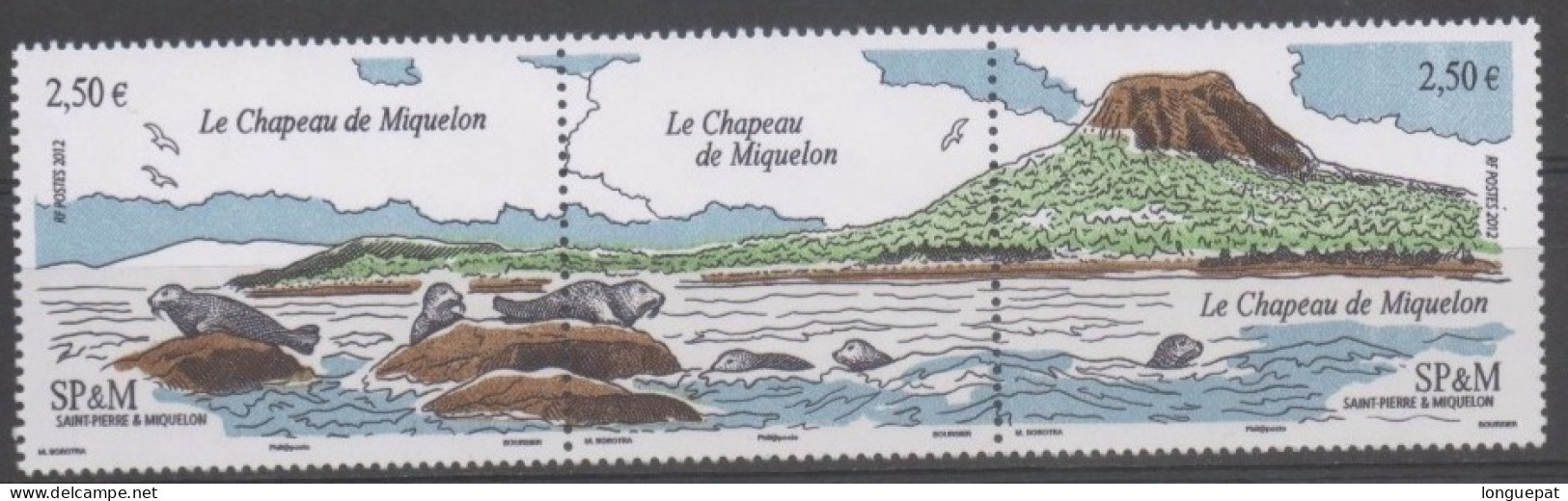 SAINT-PIERRE Et MIQUELON - Paysage - Le Chapeau De Miquelon : Otaries Et Chapeau De Miquelon - - Neufs