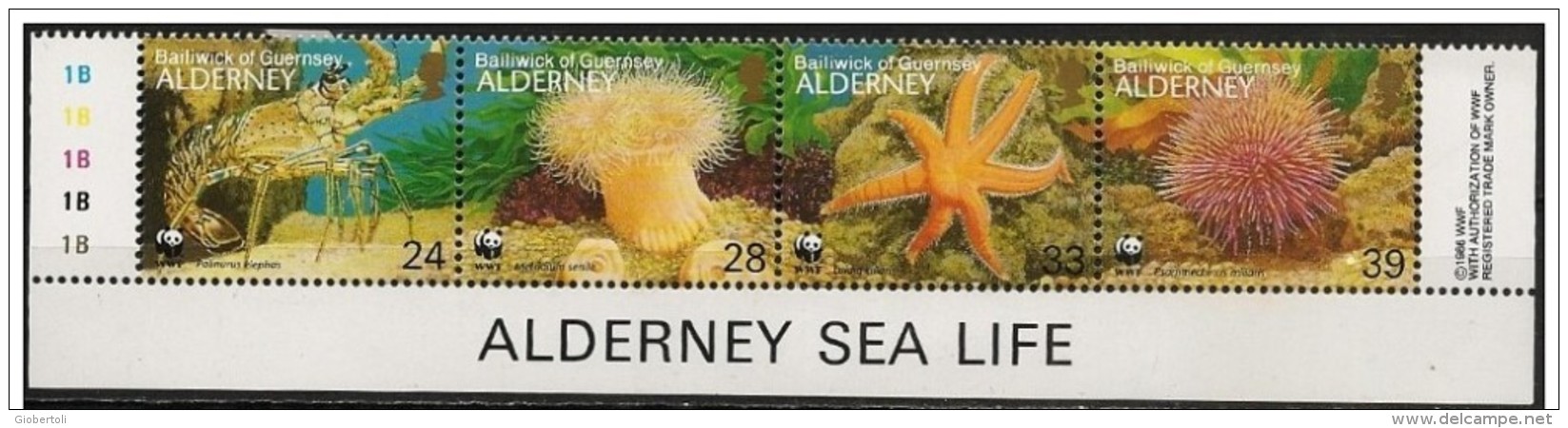 Alderney: Fauna Marina, Marine Fauna, Faune Marine - Unused Stamps