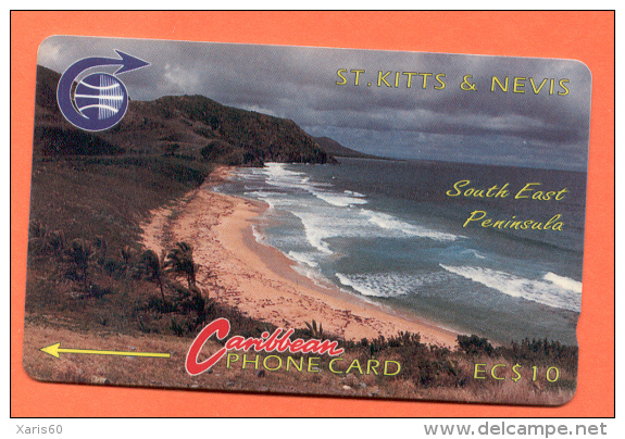 St. KITTS & NEVIS: STK-3Ba "South East Peninsula 1" CN:3CSK Rare ******Error Code****** (1990) - St. Kitts & Nevis