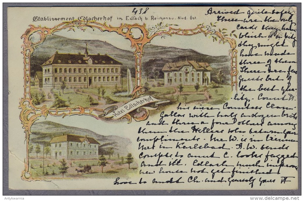Edlach Bei Reichenau  Hotel Edlacherhof  1898y.  C703 - Neunkirchen