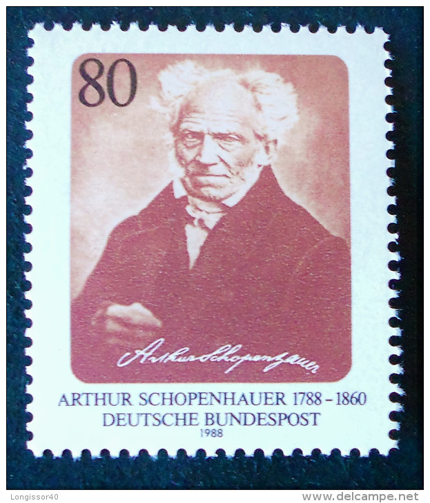 ARTHUR SCHOPENHAUEUR PHILOSOPHE 1988 - NEUF ** - YT 1189 - MI 1357 - Unused Stamps