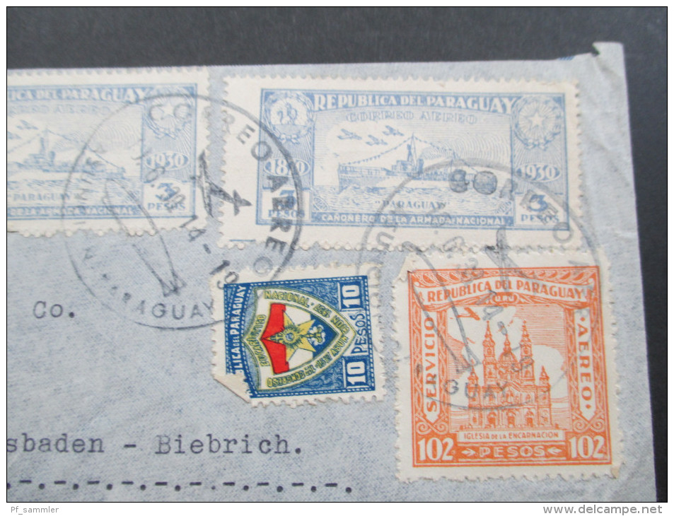 Paraguay 1939. Luftpostbeleg / Zeppelin. Stempel: Zeppelin. MiF Interessanter Beleg - Paraguay