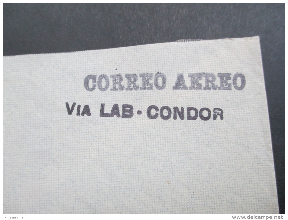 Bolivien 1939 Luftpostbeleg Correo Aero / Via LAB Condor. MiF. Marken Mit Aufdruck! Sehr Interessanter Beleg!! - Bolivien