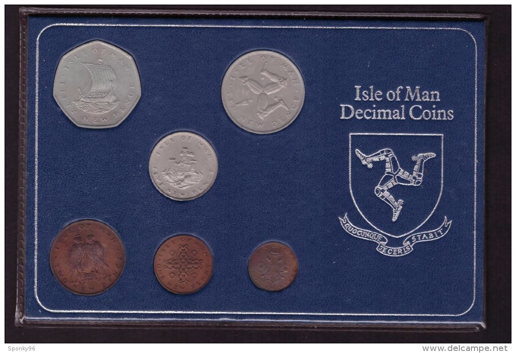 ISLE OF MAN DECIMAL COINS  - DECIMALE ISOLA DI MAN - ANNO 1975 - ELIZABETH THE SECOND - NEW PENCE - NEW PENNY - - Other & Unclassified
