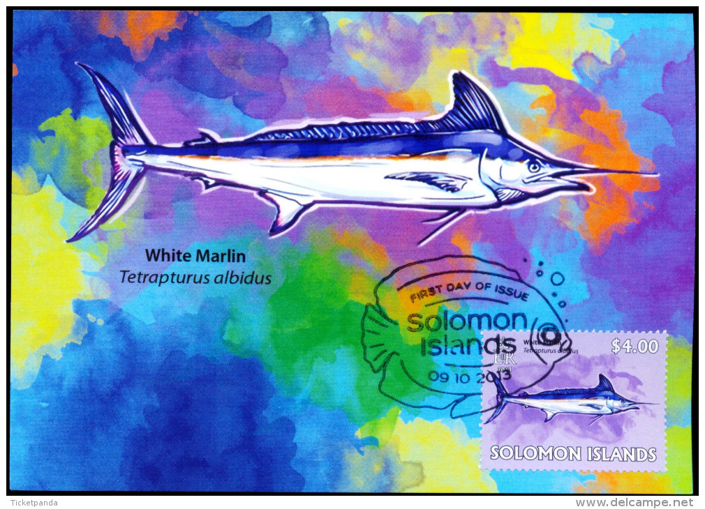 FISHES-VERY LARGE SET OF 25 MAXIMUM CARDS-F.V OVER $150-SOLOMON ISLANDS-2013-SCARCE-MNH-SCARCE-MC-39 - Poissons