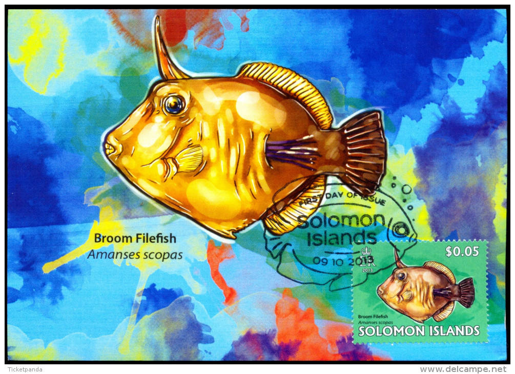 FISHES-VERY LARGE SET OF 25 MAXIMUM CARDS-F.V OVER $150-SOLOMON ISLANDS-2013-SCARCE-MNH-SCARCE-MC-39 - Fishes