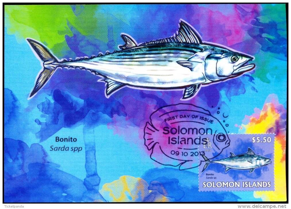 FISHES-VERY LARGE SET OF 25 MAXIMUM CARDS-F.V OVER $150-SOLOMON ISLANDS-2013-SCARCE-MNH-SCARCE-MC-39