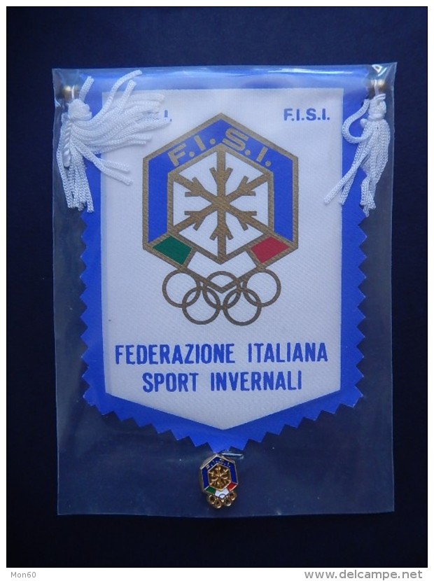 Gagliardetto + Distintivo F.I.S.I. - Federazione Italiana Sport Invernali - Wintersport