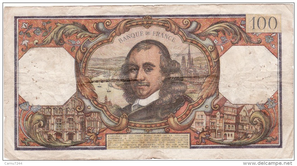 100 FRANCS-CORNEILLE-J.4-2-1965.J-ETAT MOYEN- - 100 F 1964-1979 ''Corneille''