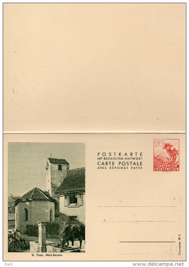 Liechtenstein Entier Postal Double - Entiers Postaux