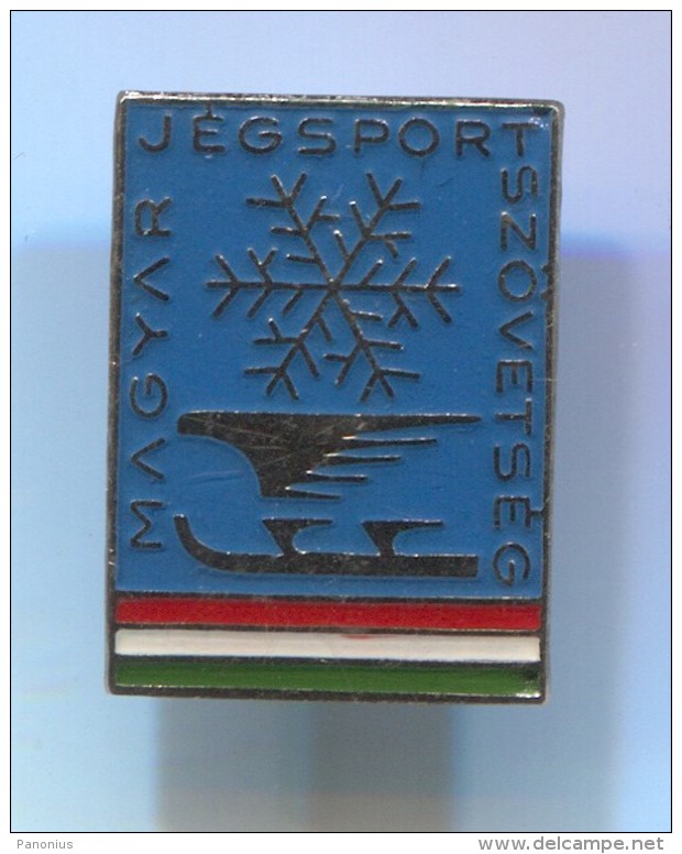 Figure Skating, Eiskunstlauf - HUNGARY, Vintage Pin  Badge, Enamel - Patinage Artistique