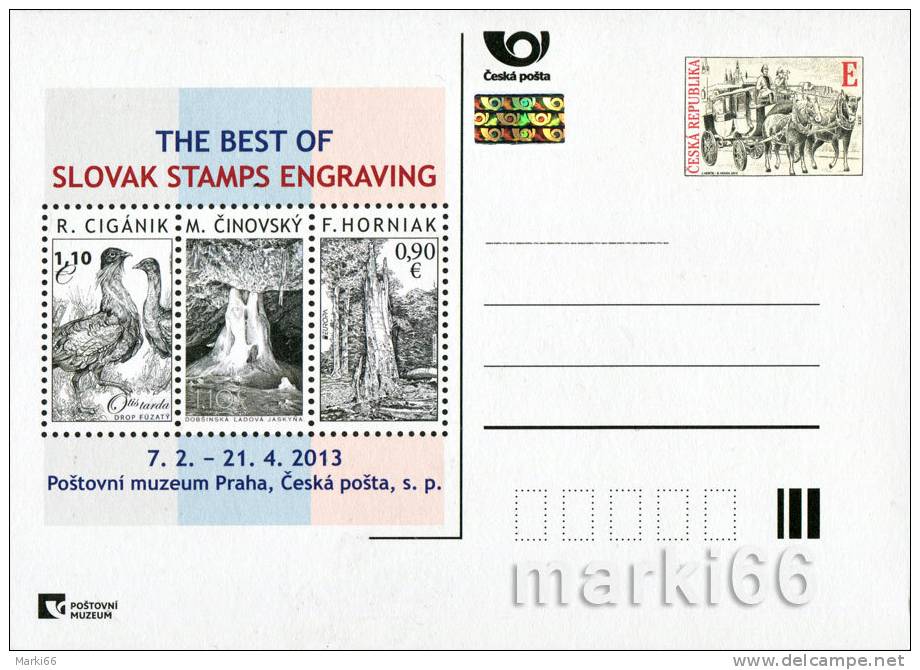 Czech Republic - 2013 - Best Of Slovak Stamps Engraving Exhibition - Official Czech Post Postcard - Postkaarten