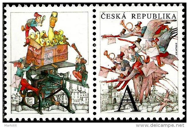 Czech Republic - 2015 - The Flying Post Office - Mint Stamp With Personalized Coupon - Neufs