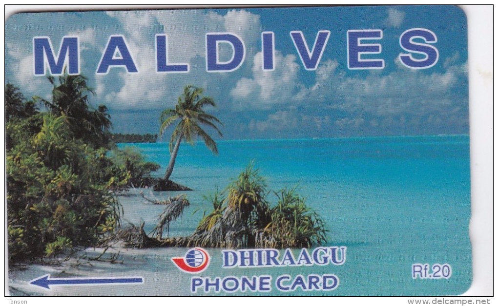 Maldives, 68MLDA, Beach, 2 Scans - Maldiven