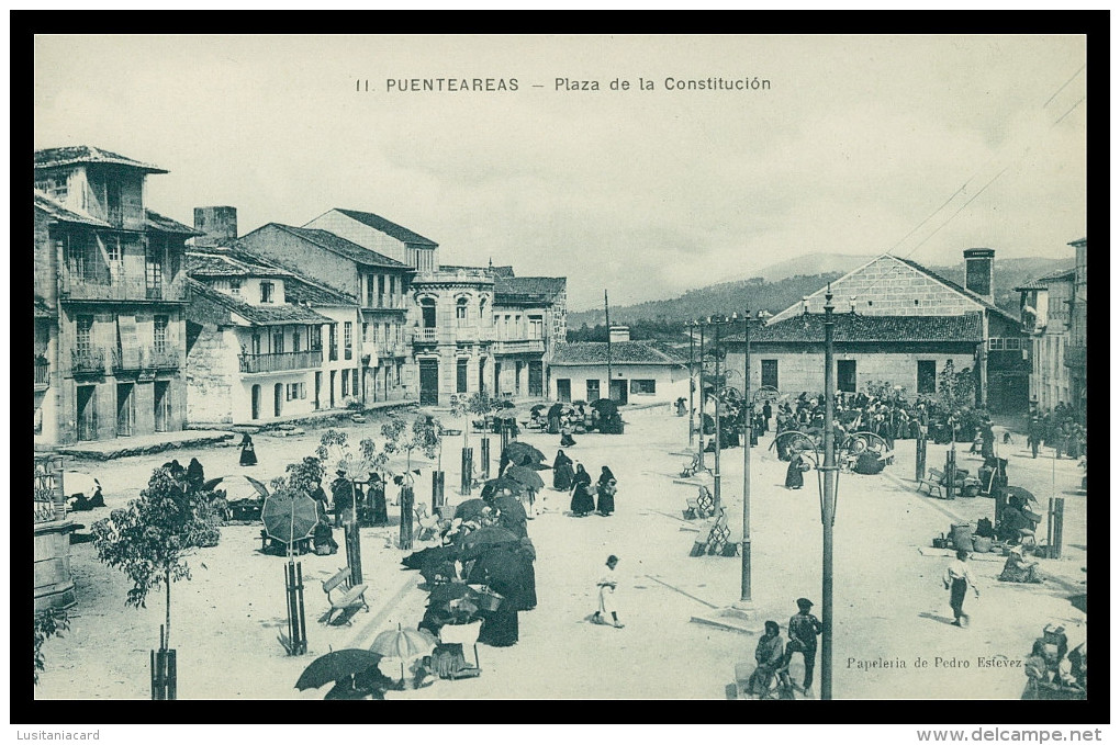 SPAIN- GALIZA - PONTEVEDRA - PUENTEAREAS -  Plaza De La Constitución(Ed.Pap. P.Esteves) Carte Postale - Fiere