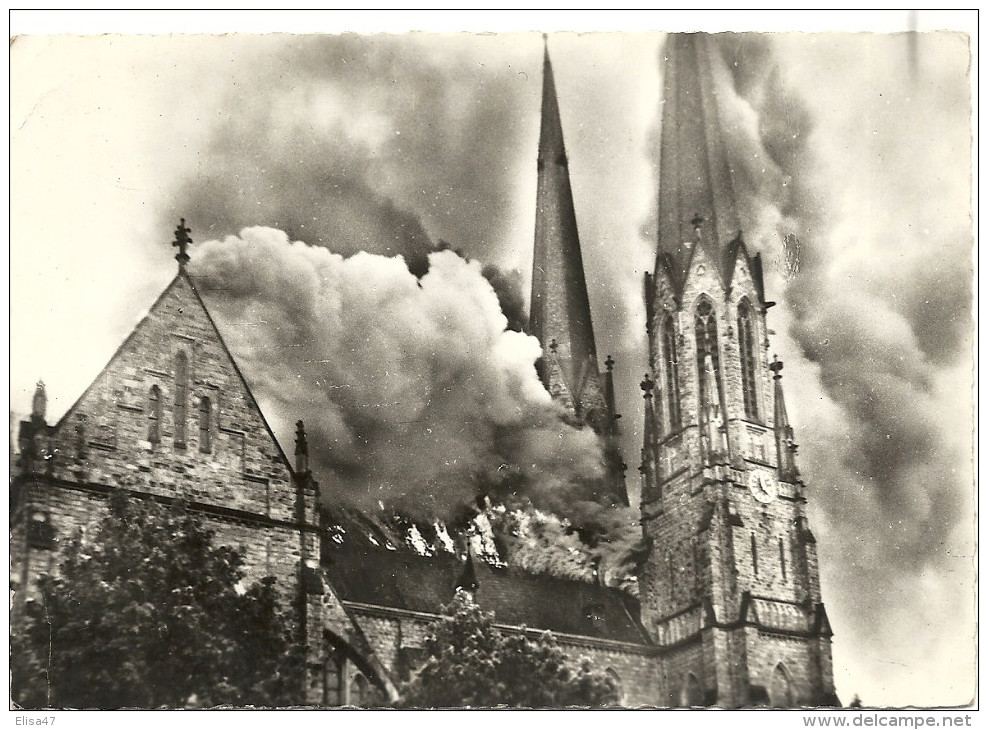 57   SARRALBE    CATHEDRALE DE LA SARRE  INCENDIEE  LE  28  MAI  1954 - Sarralbe