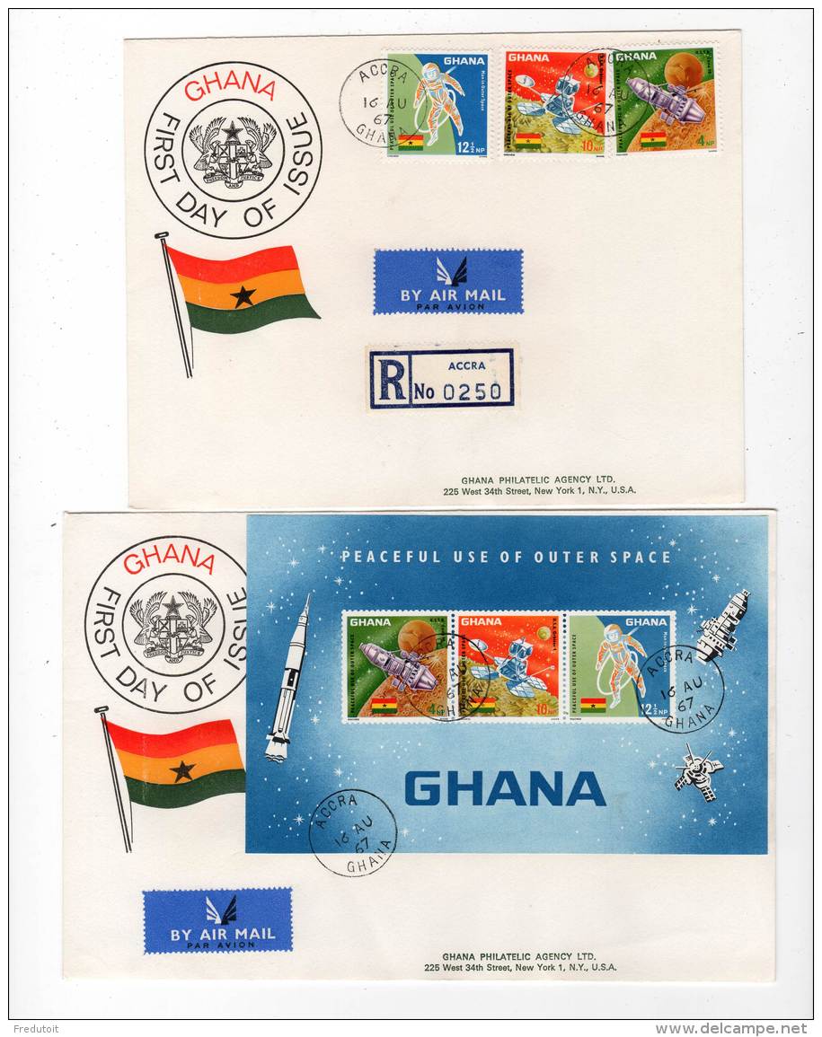 FDC  - ESPACE - GHANA - 1967 - CONQUETE LUNAIRE - Africa