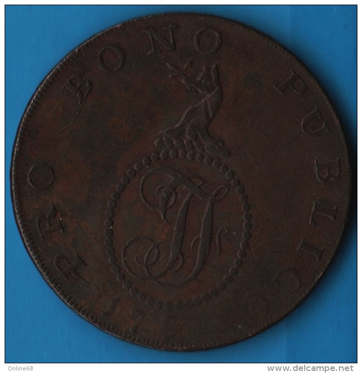 Haverhill (Suffolk)Haverhill Weaver Wolf Crest 1794 HALFPENNY  HAVERHILL MANUFACTORY DH-31 - Professionnels/De Société