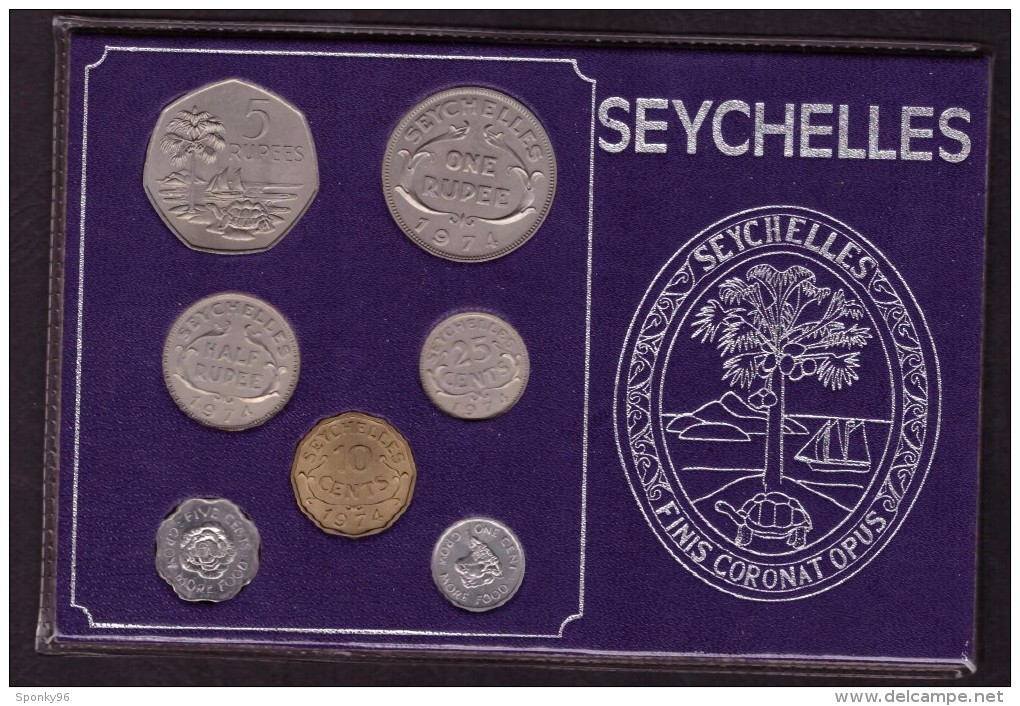 DECIMALE SEYCHELLES - FINIS CORONAT OPUS - MAHE ISLAND - INDIAN OCEAN - ANNO 1974 - 5 RUPEES - 1 RUPEE -HALF RUPEE - - Seychellen