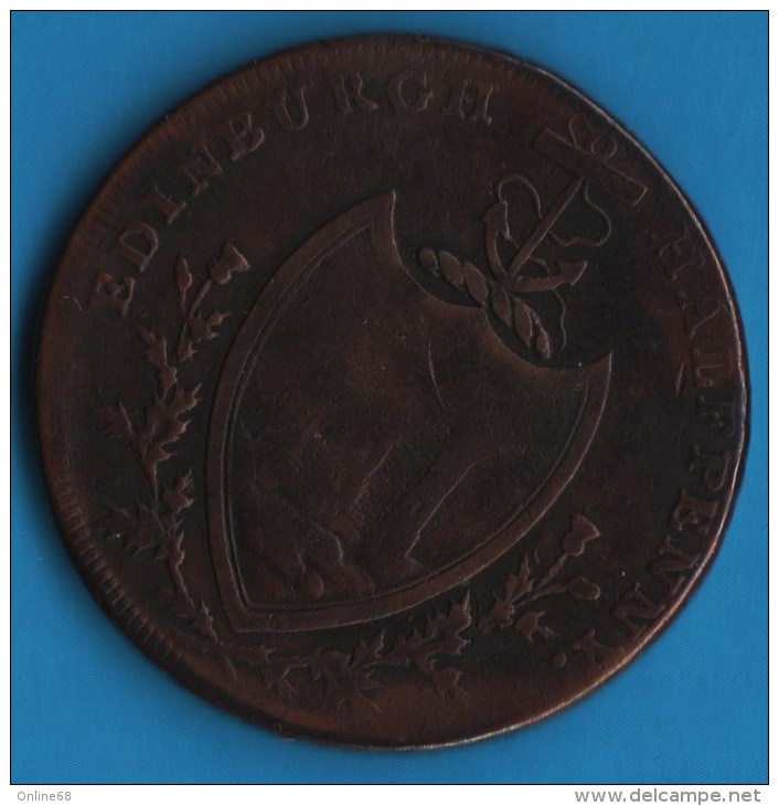 LOTHIAN EDINBURGH 1791 HALFPENNY  PAYABLE AT THE WAREHOUSE OF THO & ALKS HUTCHISON - Professionals/Firms