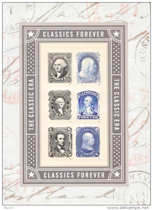 U.S.  CLASSIC  FOREVER  **  STAMPS  ON  STAMPS - Blocks & Sheetlets