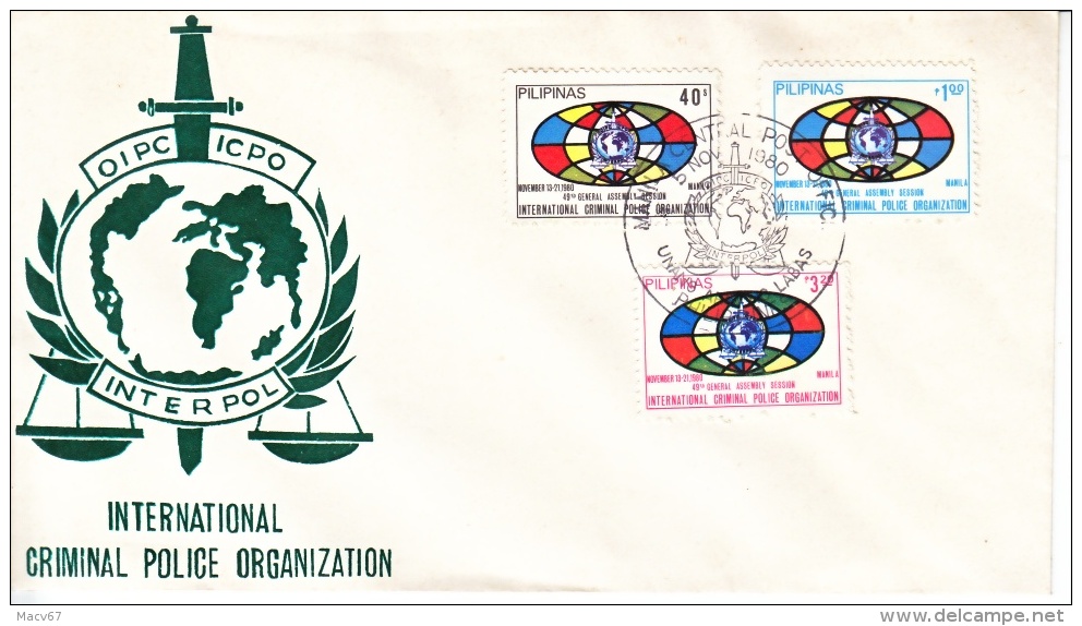 PHILIPPENES  FDC  INTERPOL - Police - Gendarmerie