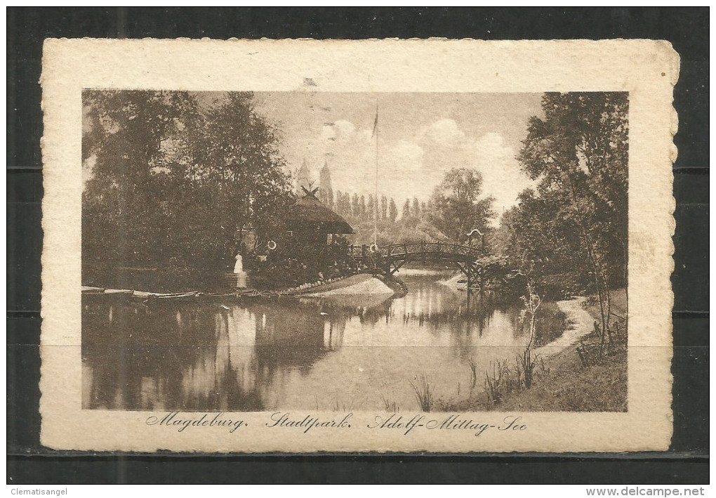 345b * MAGDEBURG * STADTPARK * ADOLF MITTAG SEE * 1917 **!! - Magdeburg