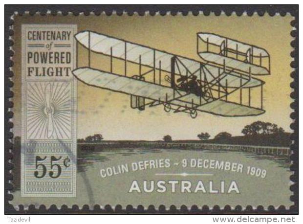 AUSTRALIA - USED 2010 55c Centenary Of Powered Flight - Bi-Plane - Usati