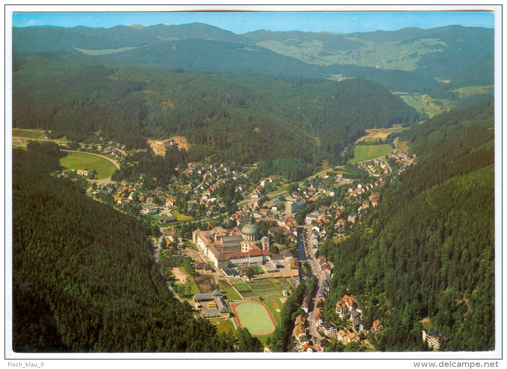 AK Stadion Postkarte Sankt Blasien Im Hochschwarzwald St. Sportplatz Luftbild Luffoto I. Football Ground Deutschland GER - Fussball