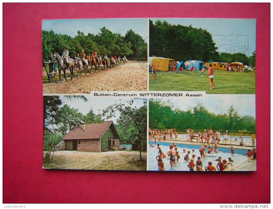 CPM PAYS BAS  BUITEN CENTRUM WITTERZOMER ASSEN  MULTI VUES  VOYAGEE 1973 TIMBRE - Assen