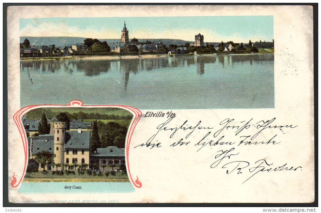 2913 - Alte Ansichtskarte - Etville Burg Crass Gel 1907 Berlin PA 28 Und 4 - Eltville