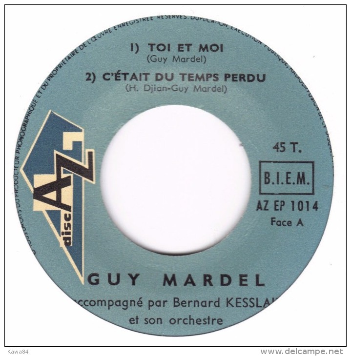 EP 45 RPM (7")   Guy Mardel / Johnny Hallyday  "  Toi Et Moi  " - Other - French Music