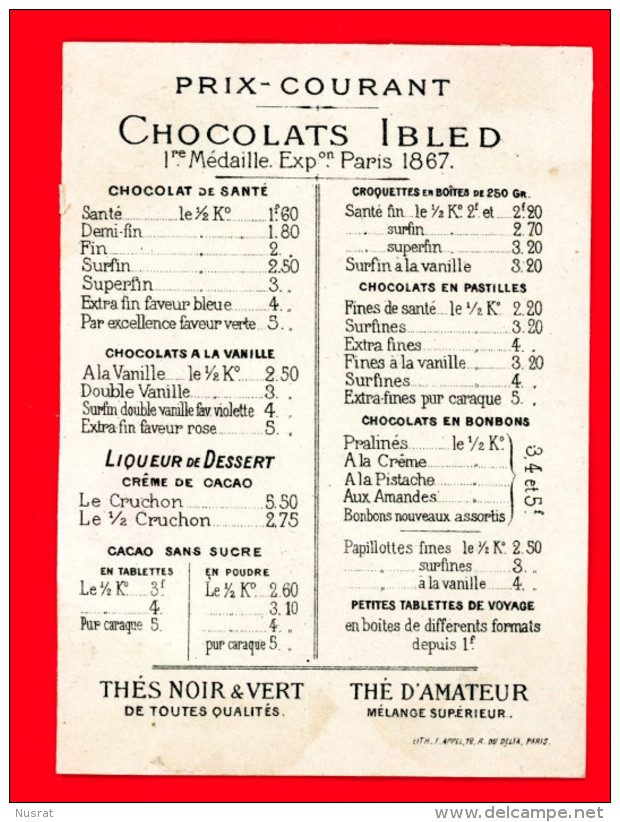 Chocolat Ibled, Jolie Chromo Lith. Appel, Humour, Couple D'enfants - Ibled