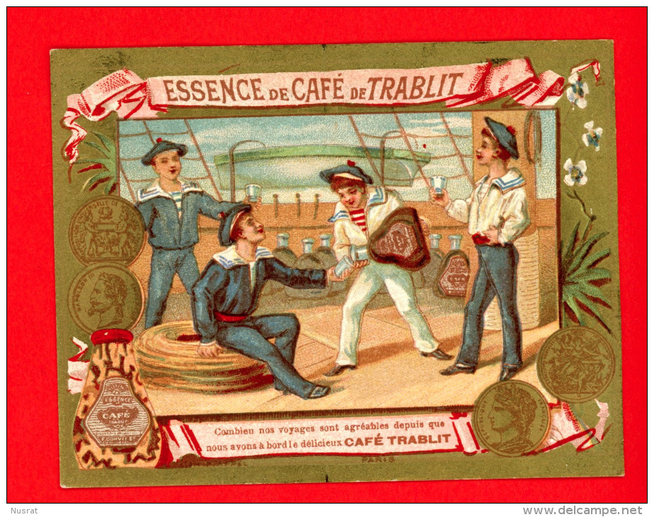 Essence De Café De Trablit, Belle Chromo Lith. Appel AP2-B12-1, Marins - Thee & Koffie
