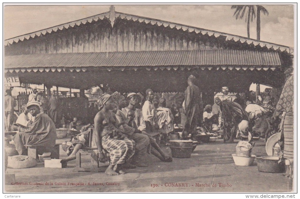 AFRIQUE,AFRICA,Guinée,colonie  Française,CONAKRY IL YA 100 ANS,ile De TOMBO,marché,métier,femme   Sein Nu - Frans Guinee