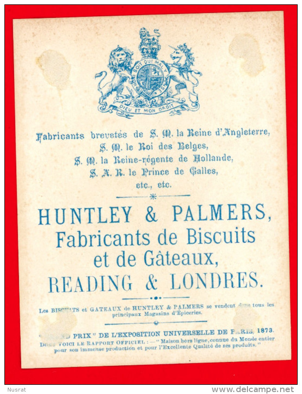 Huntley & Palmers, Jolie Chromo Cadre Doré, Port, Déchargement De Colis, éléphants - Autres & Non Classés