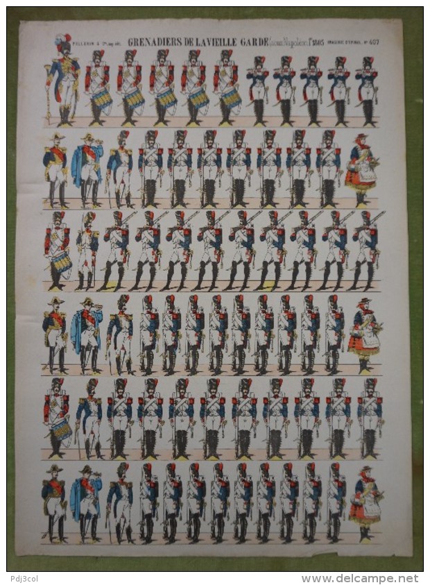 Imagerie D'Epinal - GRENADIERS DE LA VIEILLE GARDE Sous Napoléon 1- Planche D'uniforme Par Pellerin & Cie à Epinal N°407 - Estampas & Grabados