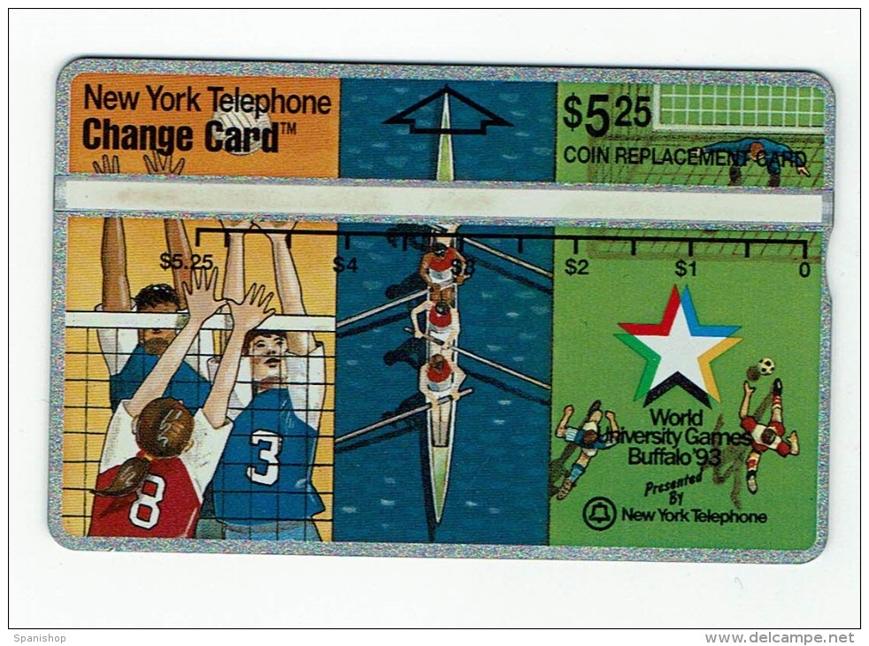 USA Phonecard Ninex Sports University Games - Voley Ball  . Piragua, Football - [3] Magnetkarten