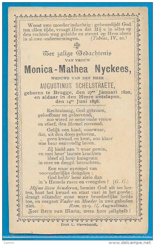 Bidprentje Van Monica-Mathea Nyckees - Brugge - 1820 - 1896 - Images Religieuses