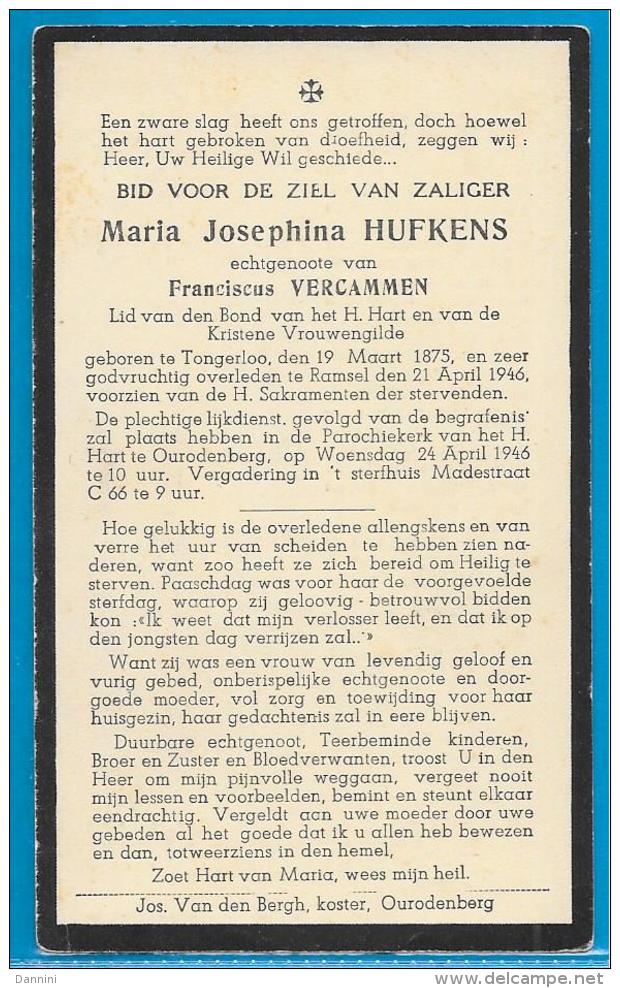 Bidprentje Van Maria Josephina Hufkens - Tongerlo - Ramsel - 1875 - 1946 - Images Religieuses