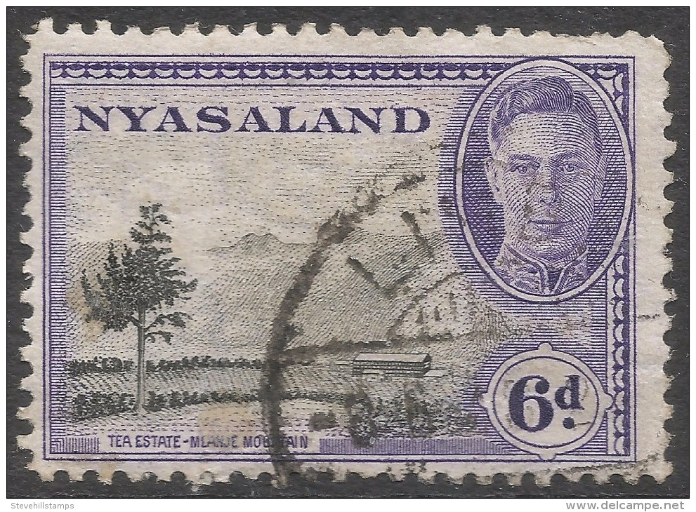 Nyasaland. 1945 KGVI. 6d Used. SG 150 - Nyasaland (1907-1953)