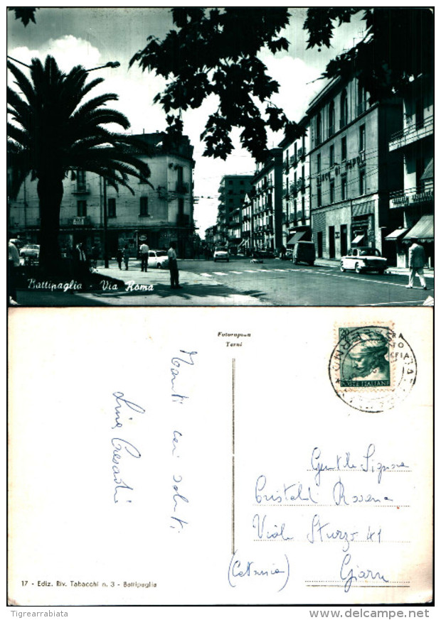 2312a)cartolina  Battipaglia -via Roma-ediz.riv.tabacchi N.3 - Battipaglia