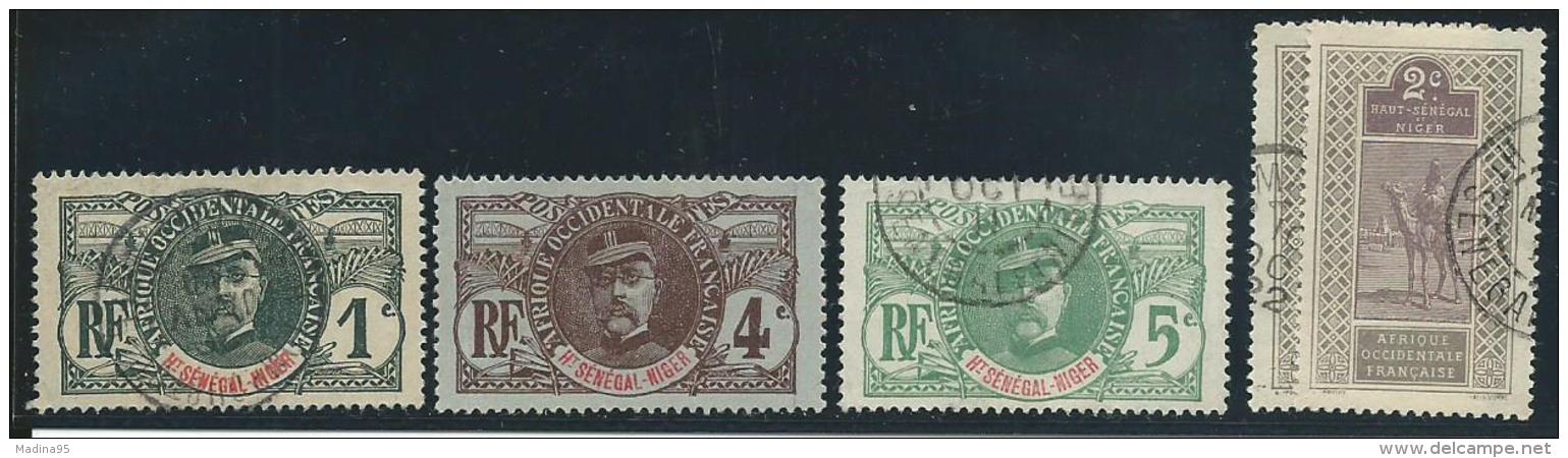 HAUT SENEGAL ET NIGER: Obl., N°1, 3(*), 4 Et 19x2, TB - Usados