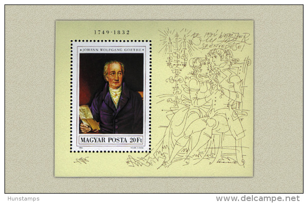 Hungary 1982. Goethe Paintings Sheet MNH (**) Michel: Block 161 A / 5 EUR - Ungebraucht