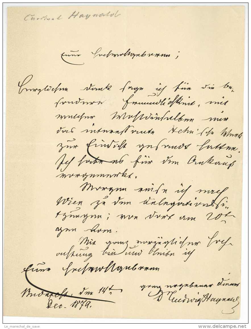 Lajos HAYNALD (1816-1891) - Botaniker U. Erzbischof - Budapest 1879 - Ungarn Hungary - Autres & Non Classés