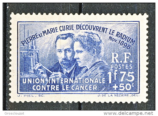 Francia 1938 Pierre E Marie Curie Y&T N. 402 Fr 1,75 + 50 MNH - Nuovi